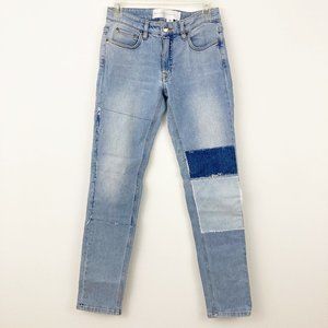 Victoria Victoria Beckham Patchwork Skinny Bay Patch Jeans Size 26 Cotton Blend